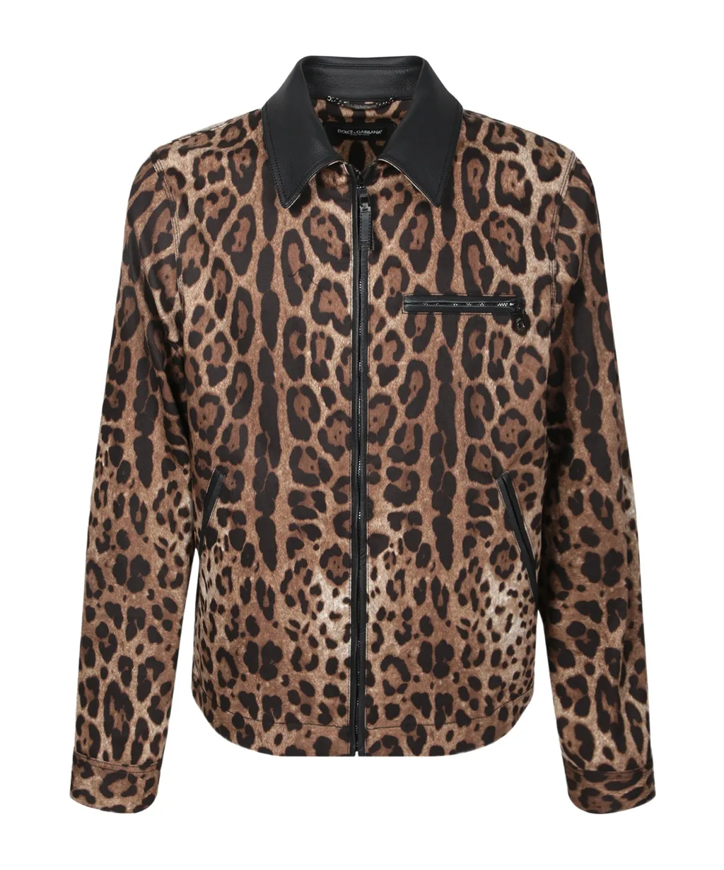 Leopard-Print Bomber Jacket