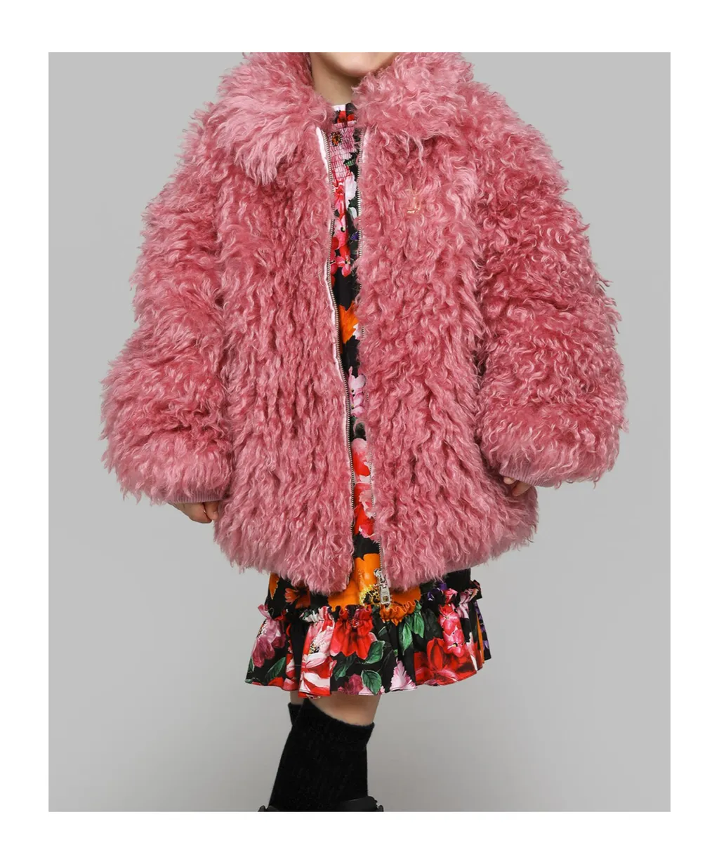 Dg-Logo Faux-Fur Coat