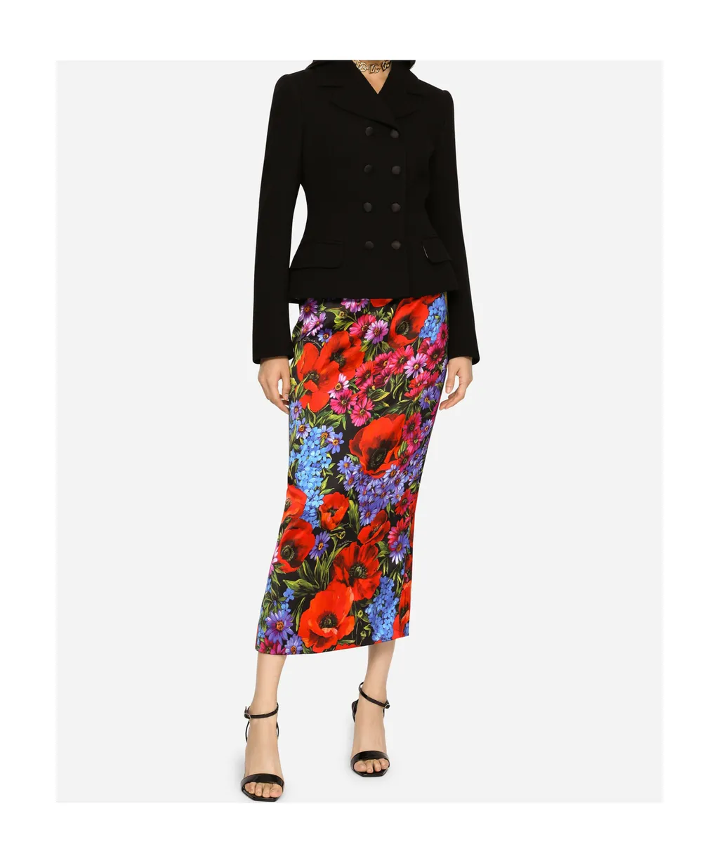 Notched-Collar Double-Breasted Blazer