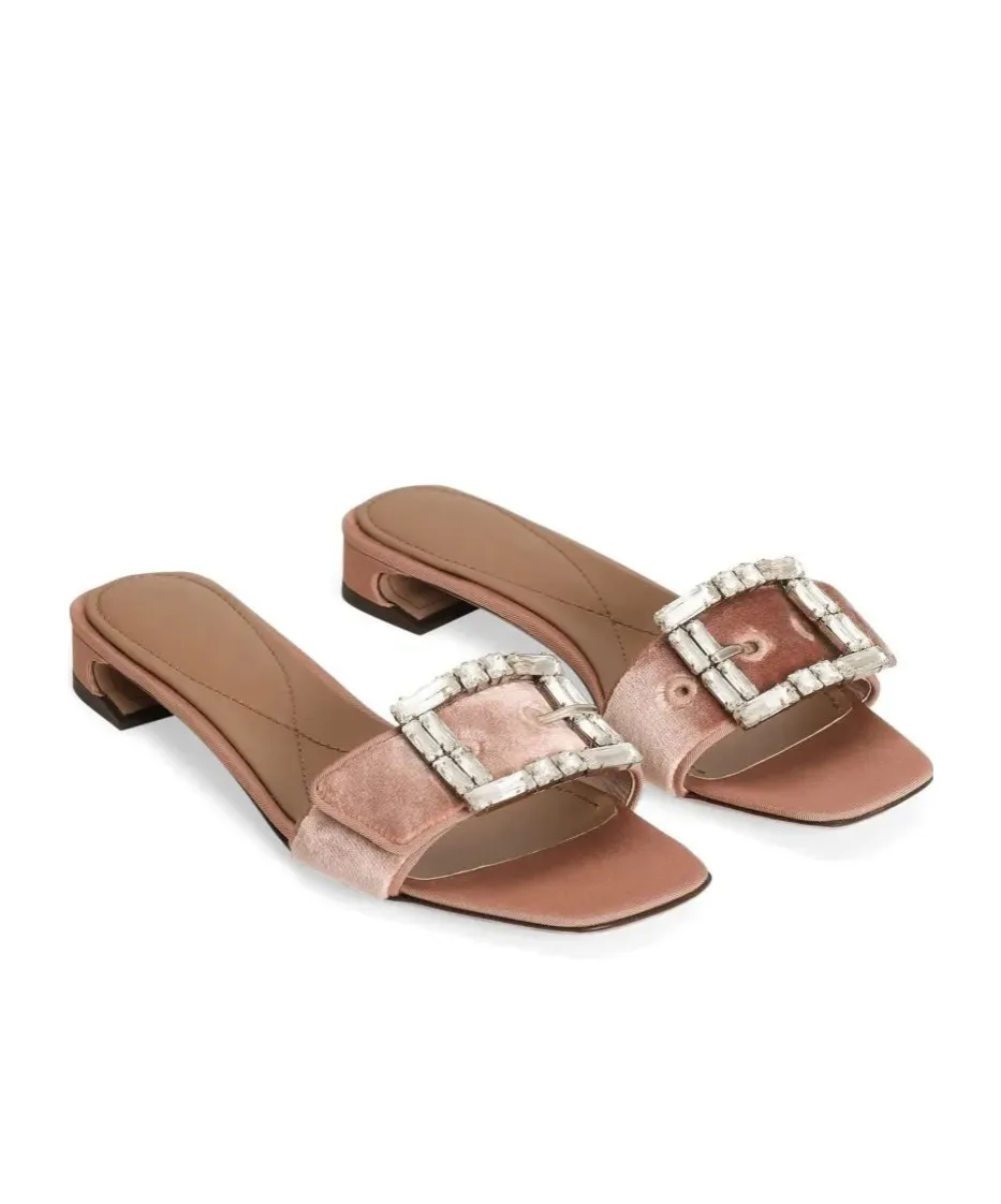 Crystal-Buckle Sandals