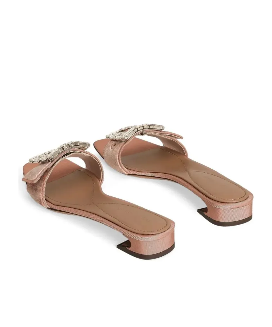Crystal-Buckle Sandals