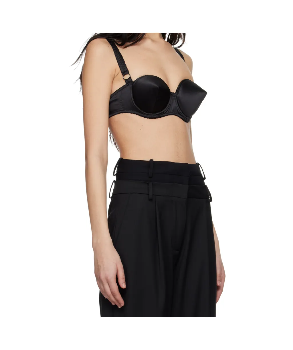 Conical Cups Satin Balconette Bra
