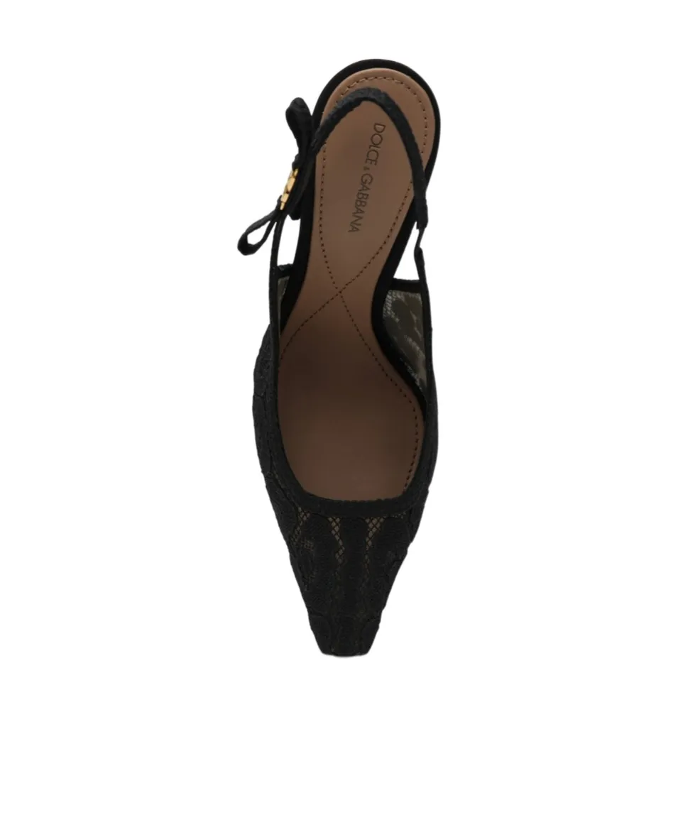 105Mm Leopard-Lace Slingback Pumps