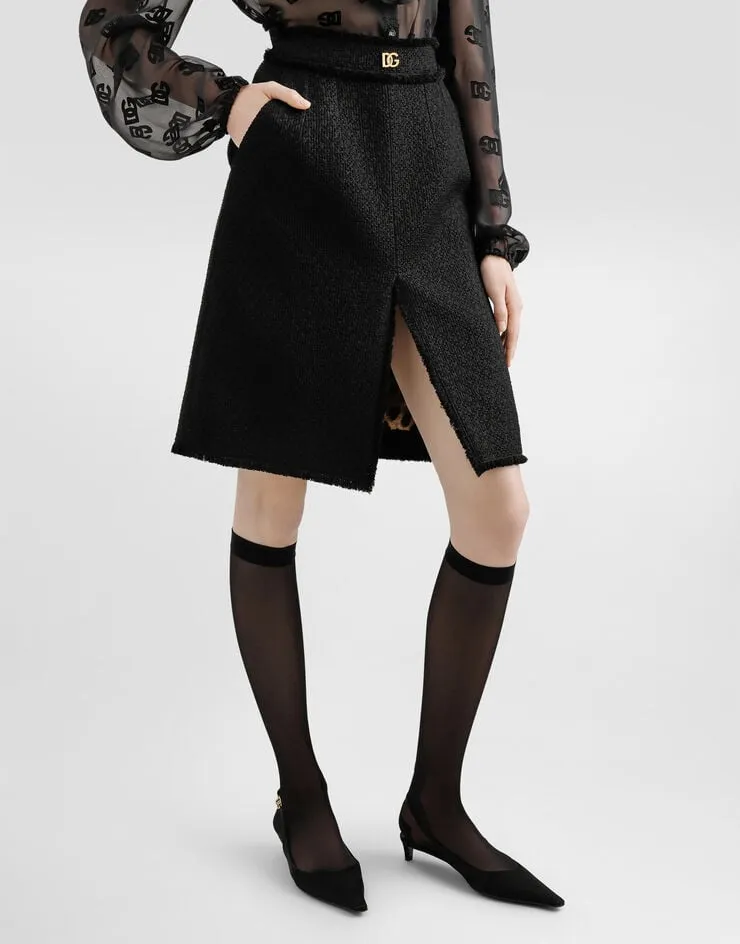 Tweed Midi Skirt