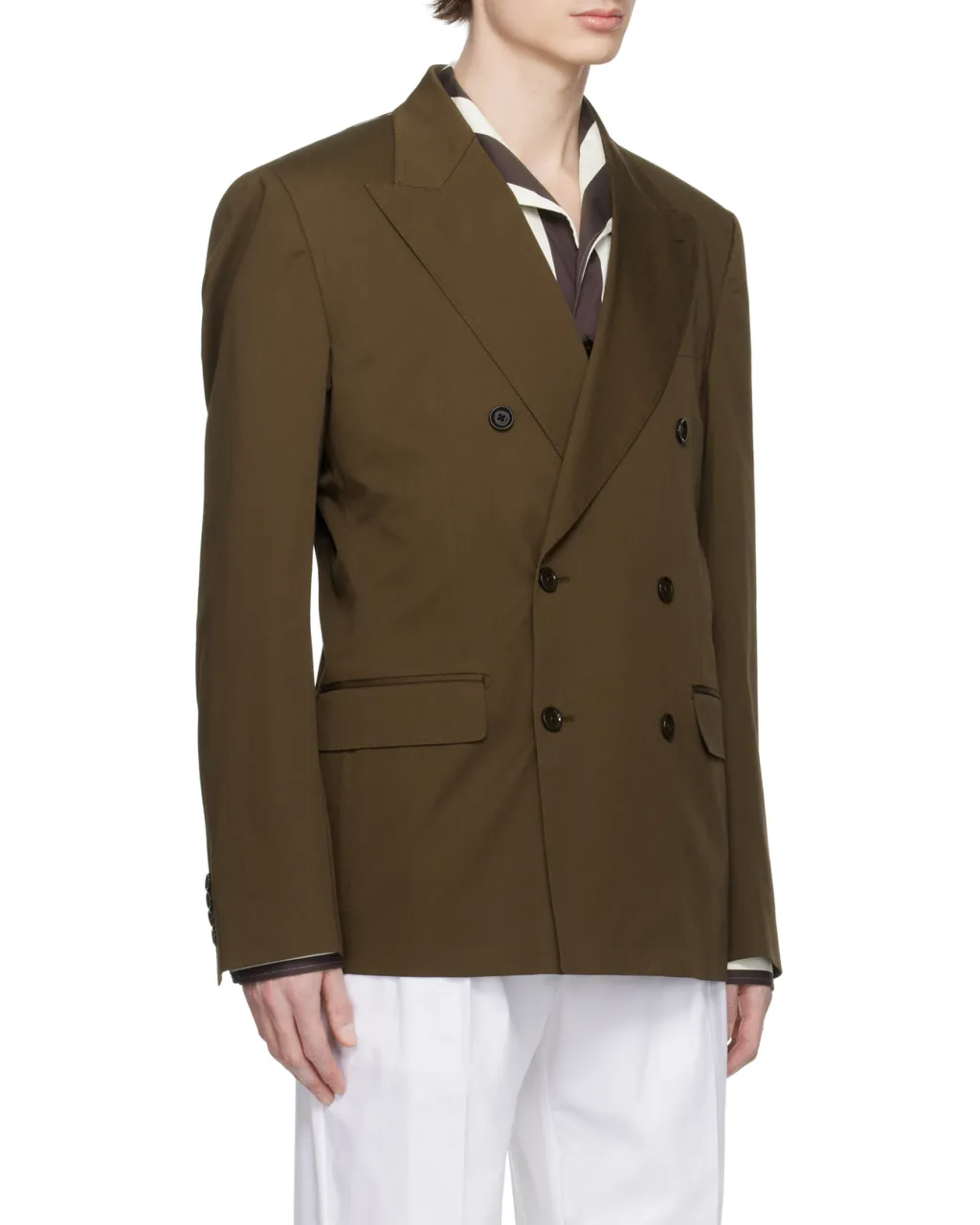 Double-Breasted Technical Gabardine Blazer