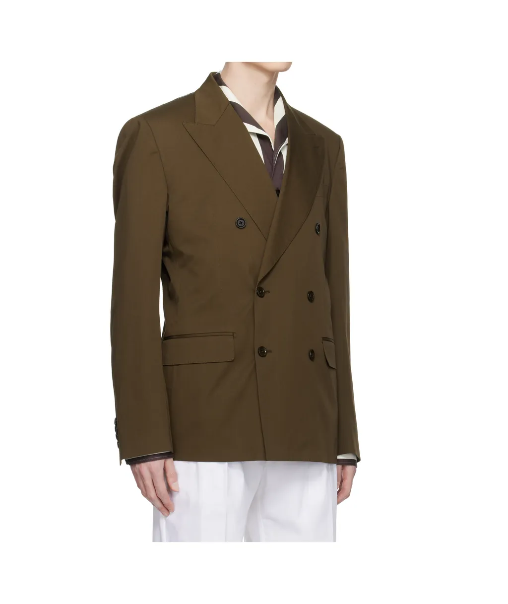 Double-Breasted Technical Gabardine Blazer