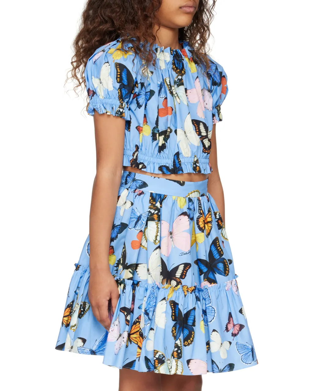 Butterfly Printed Poplin Top