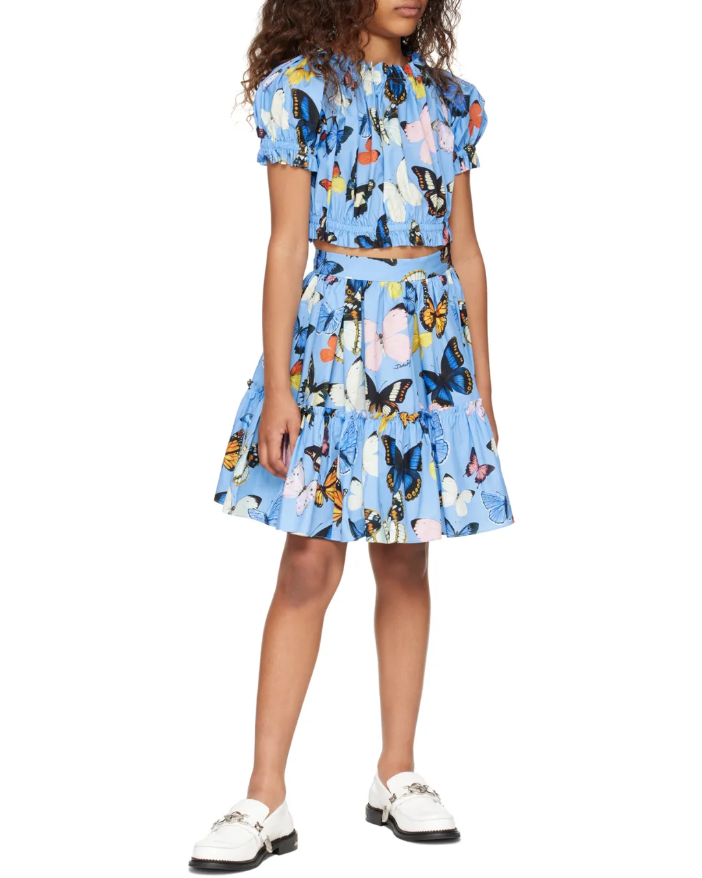 Butterfly Printed Poplin Top