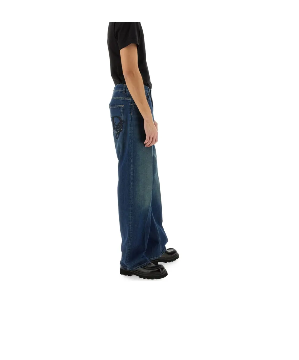 Logo Embroidered Jeans