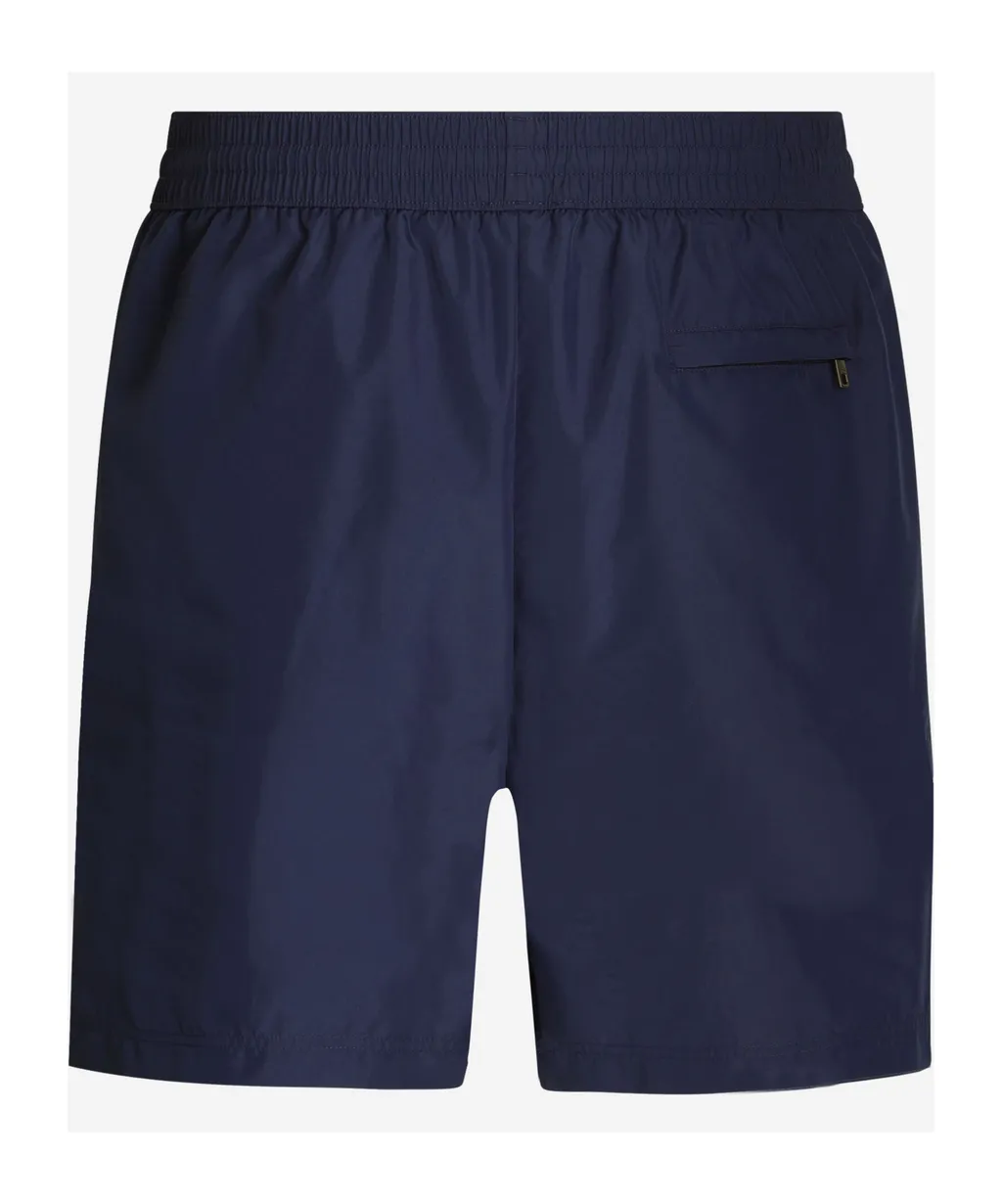 Logo Plaque Elastic Waist Swim Shorts