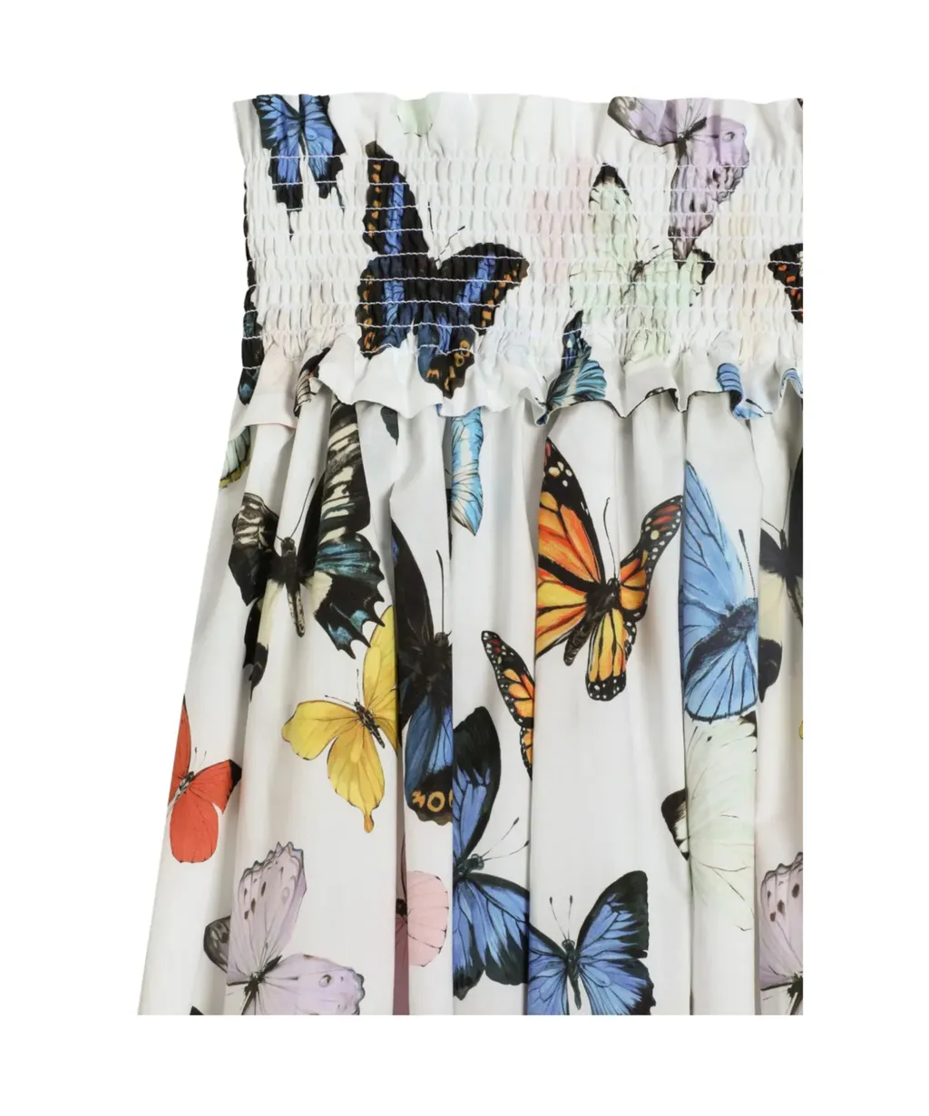 Butterfly-Print Poplin Skirt