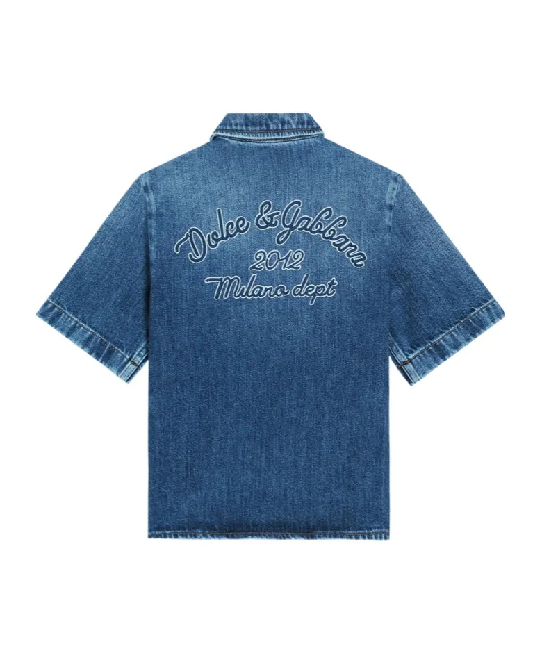 Logo Embroidered Denim Shirt