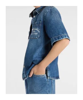 Logo Embroidered Denim Shirt
