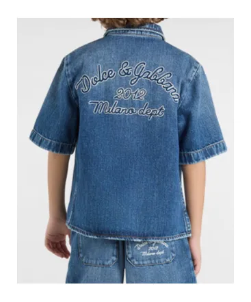 Logo Embroidered Denim Shirt