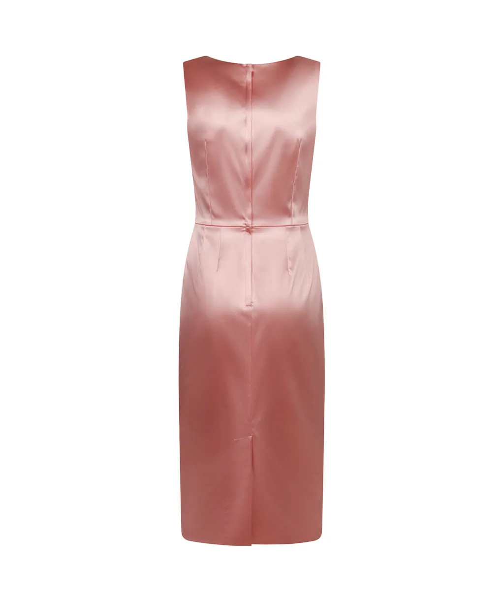Sleeveless Midi Satin Dress