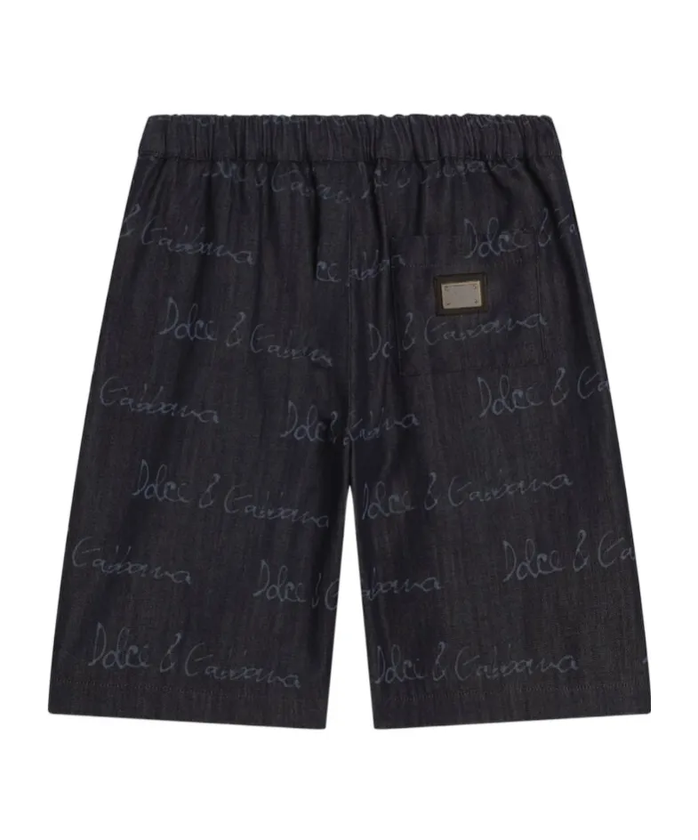 Logo-Printed Denim Shorts