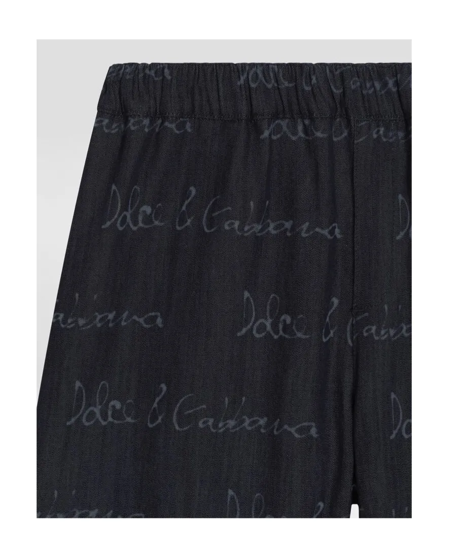 Logo-Printed Denim Shorts