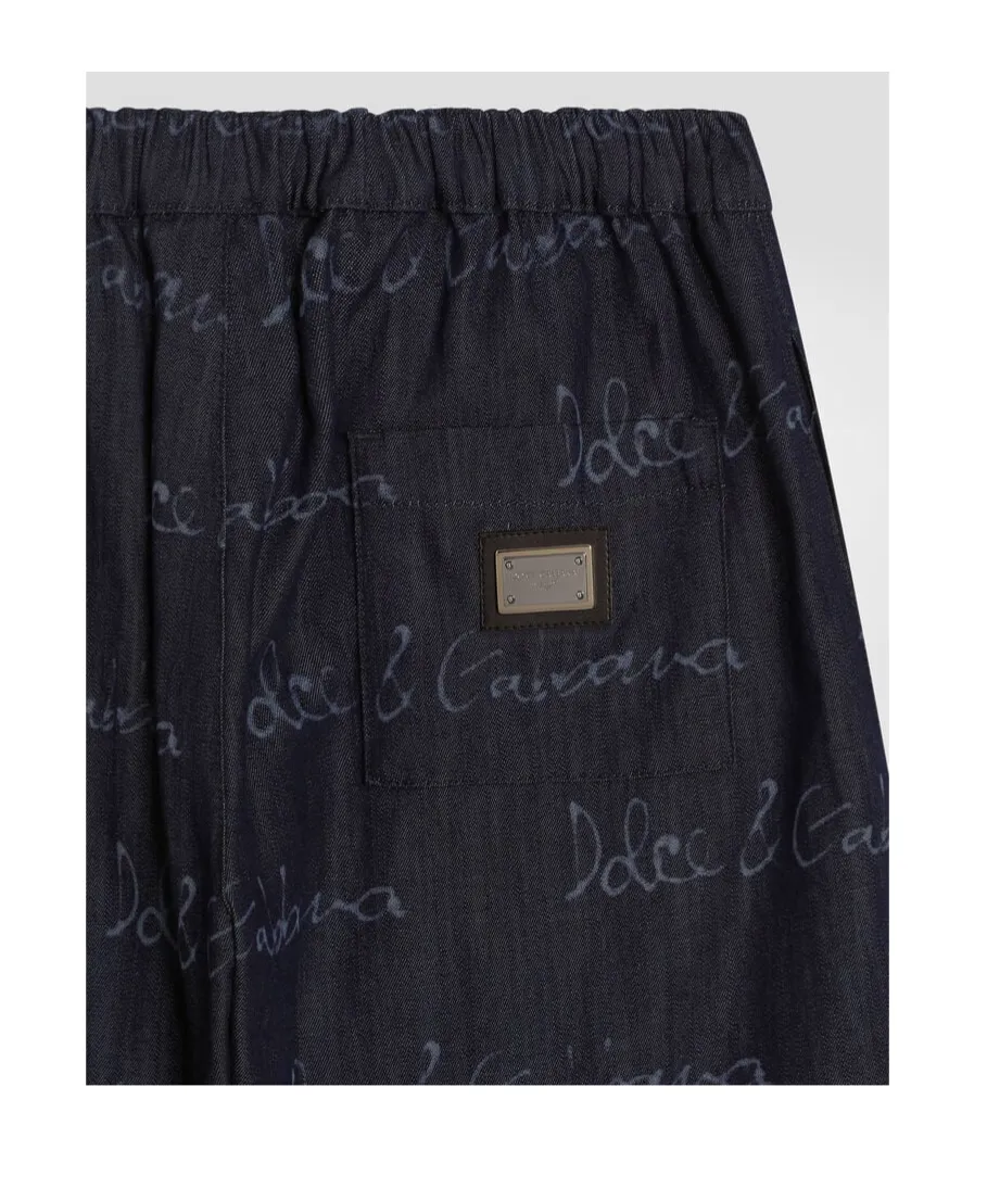 Logo-Printed Denim Shorts