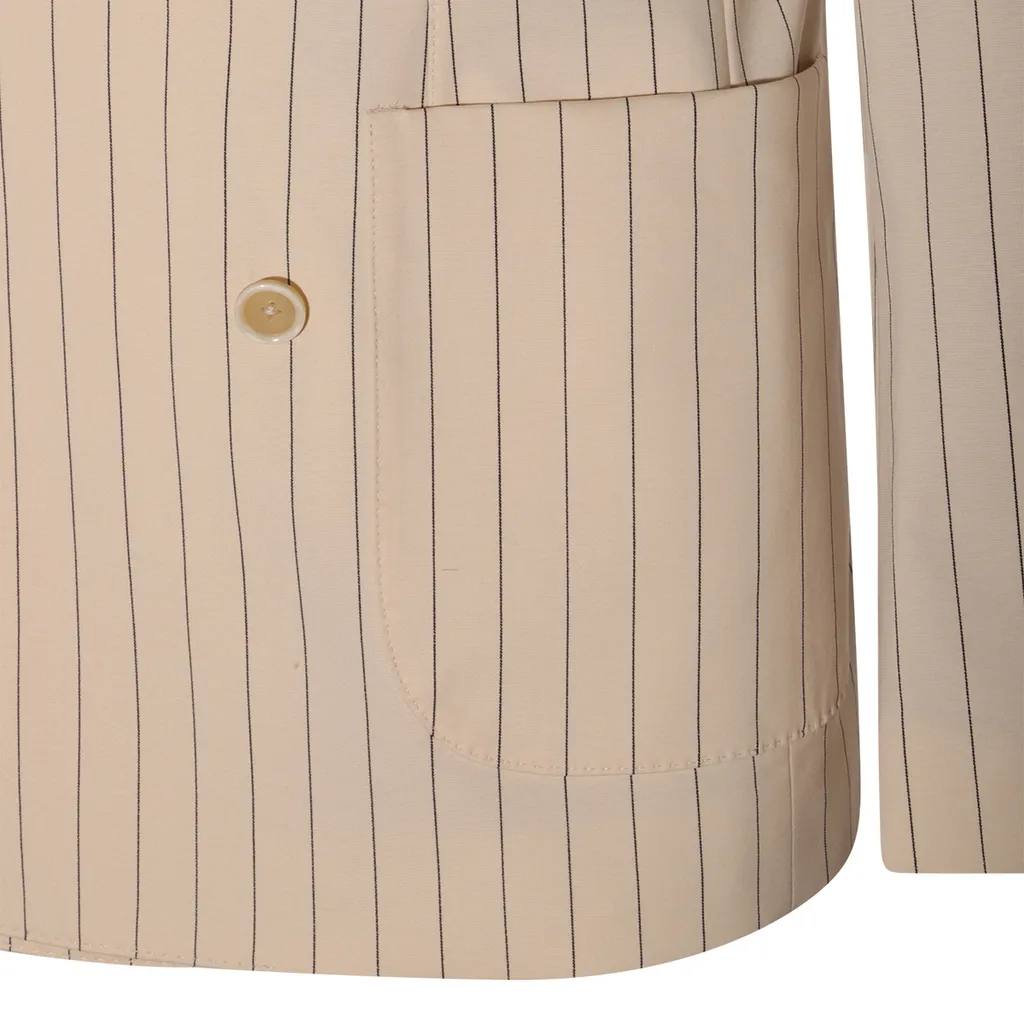 Striped Double Breasted Blazer