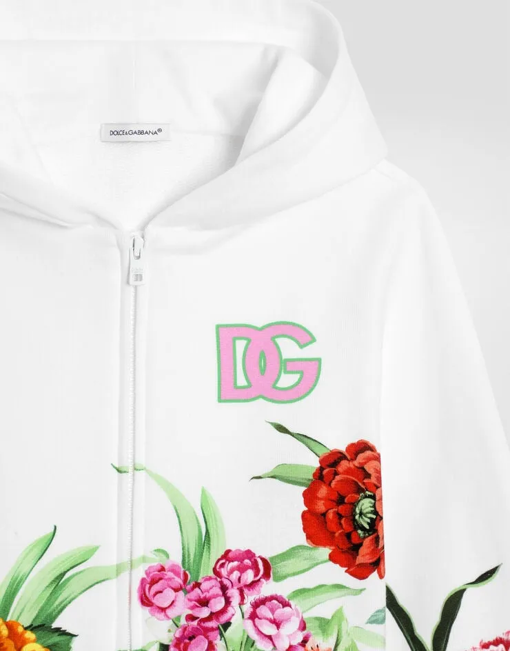Floral-Print Hoodie