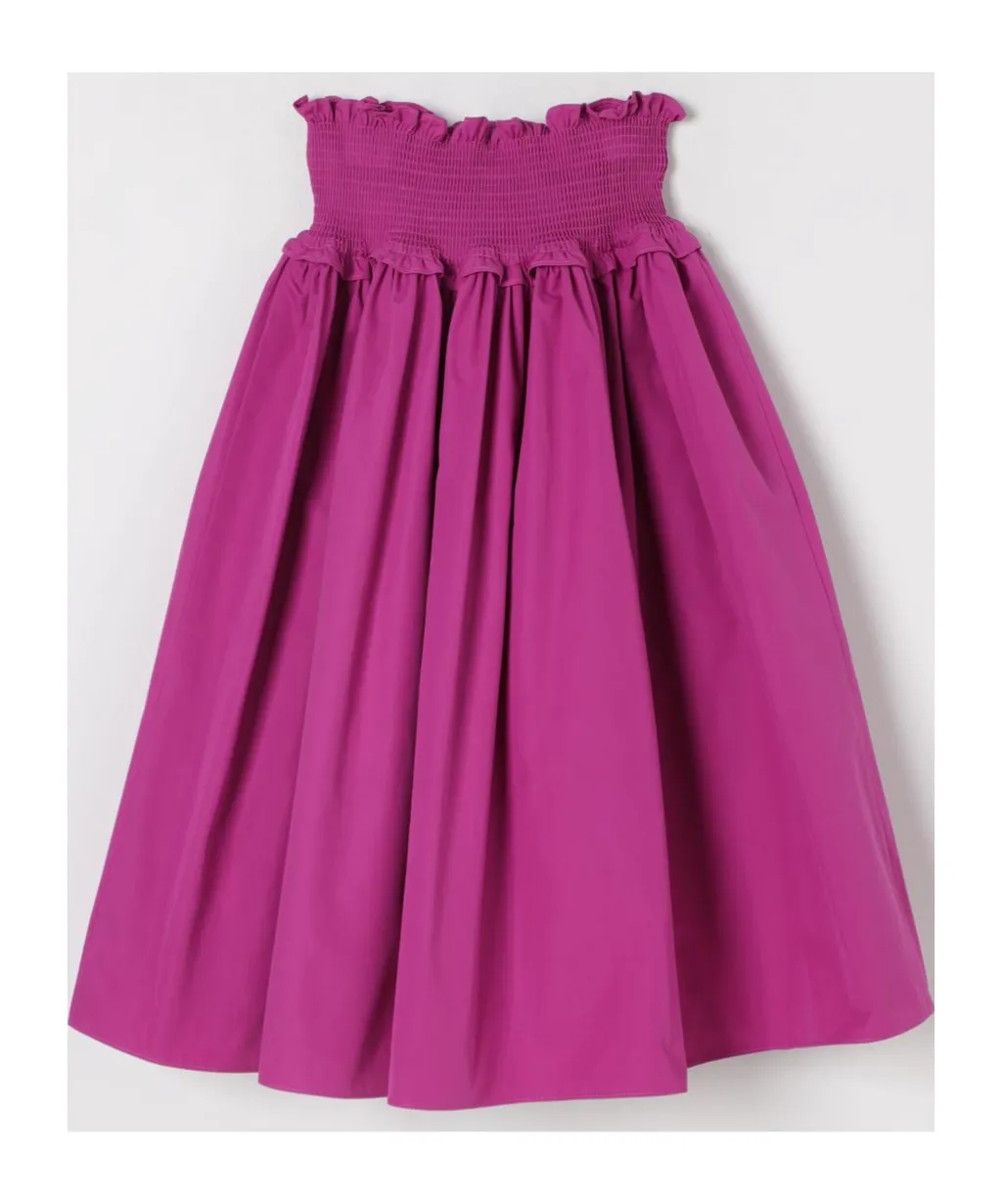 Embellished Button Poplin Skirt