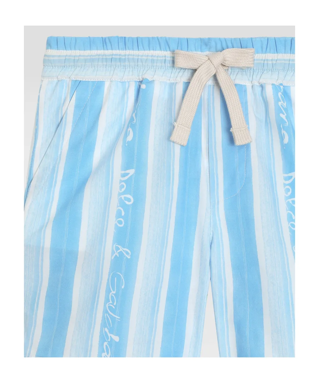Stripe-Print Poplin Shorts