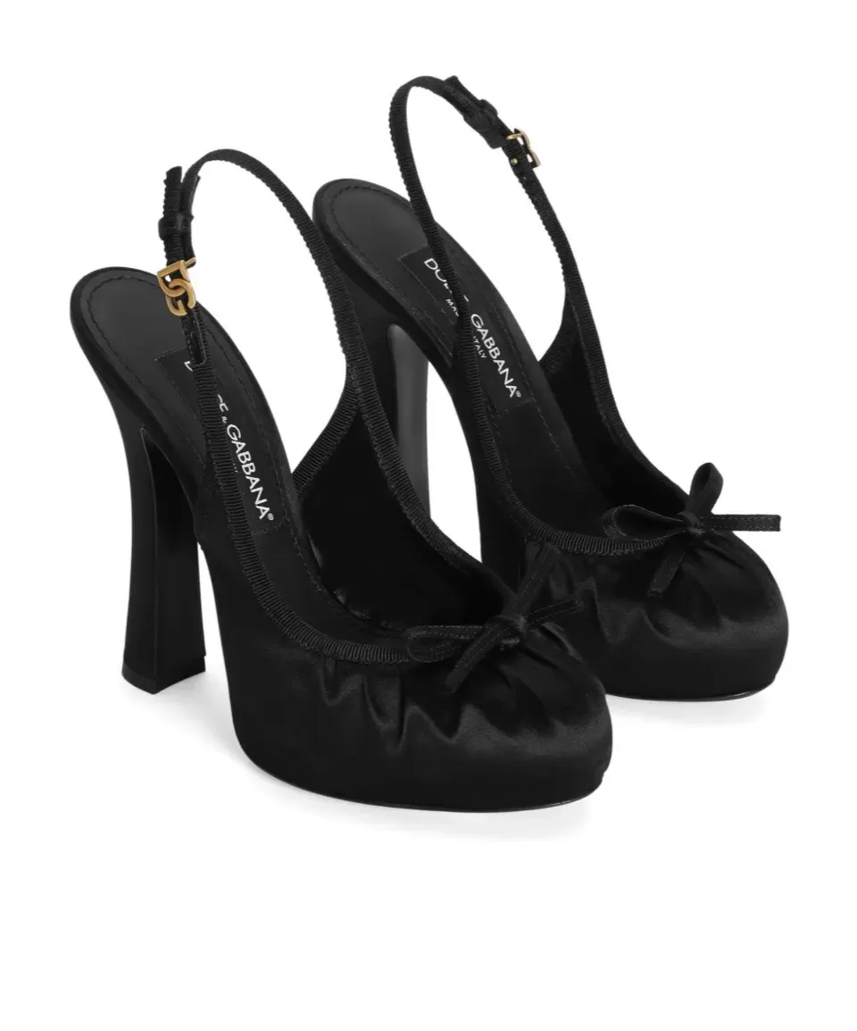 Bow Detailed Satin Pumps