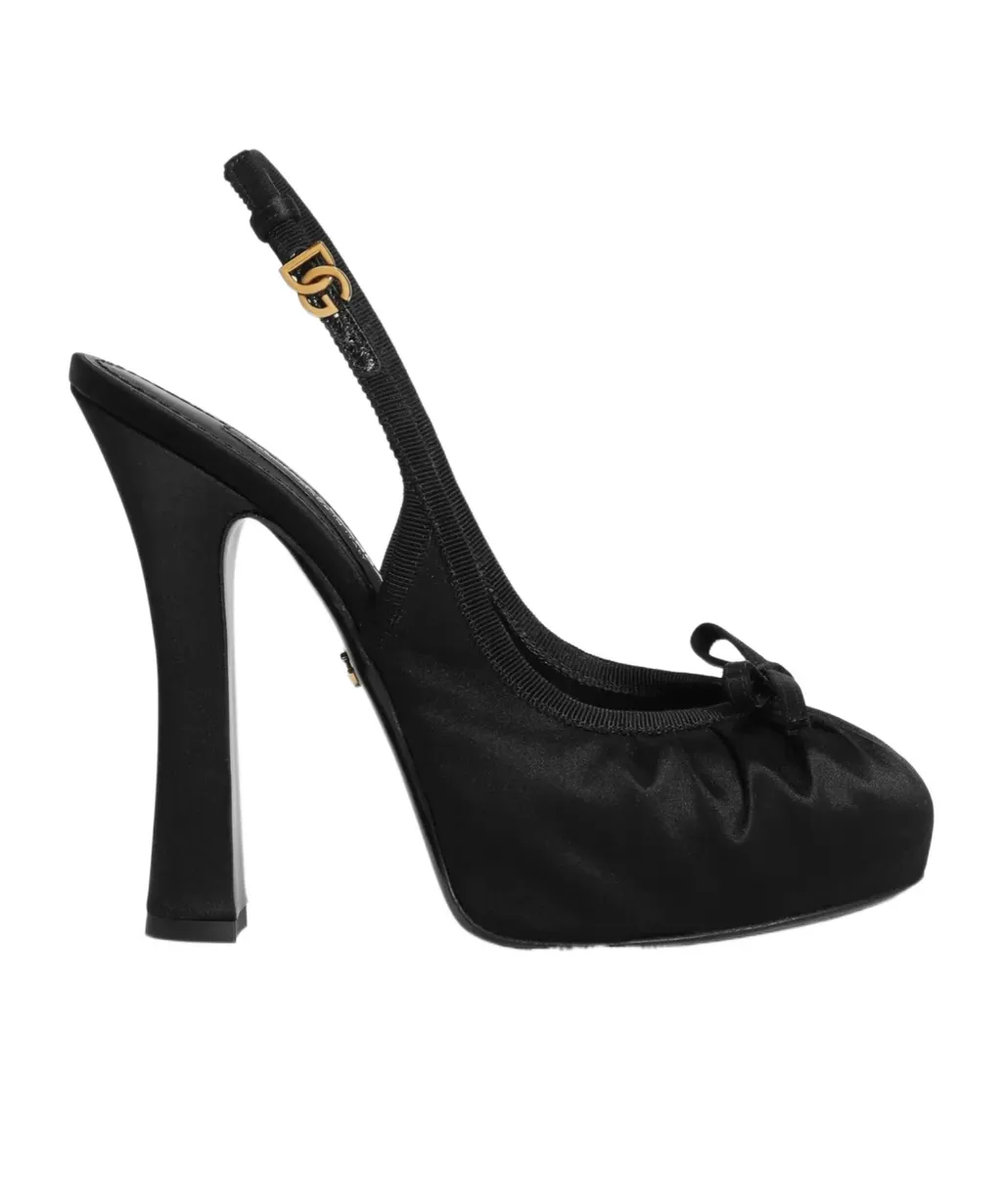 Bow Detailed Satin Pumps