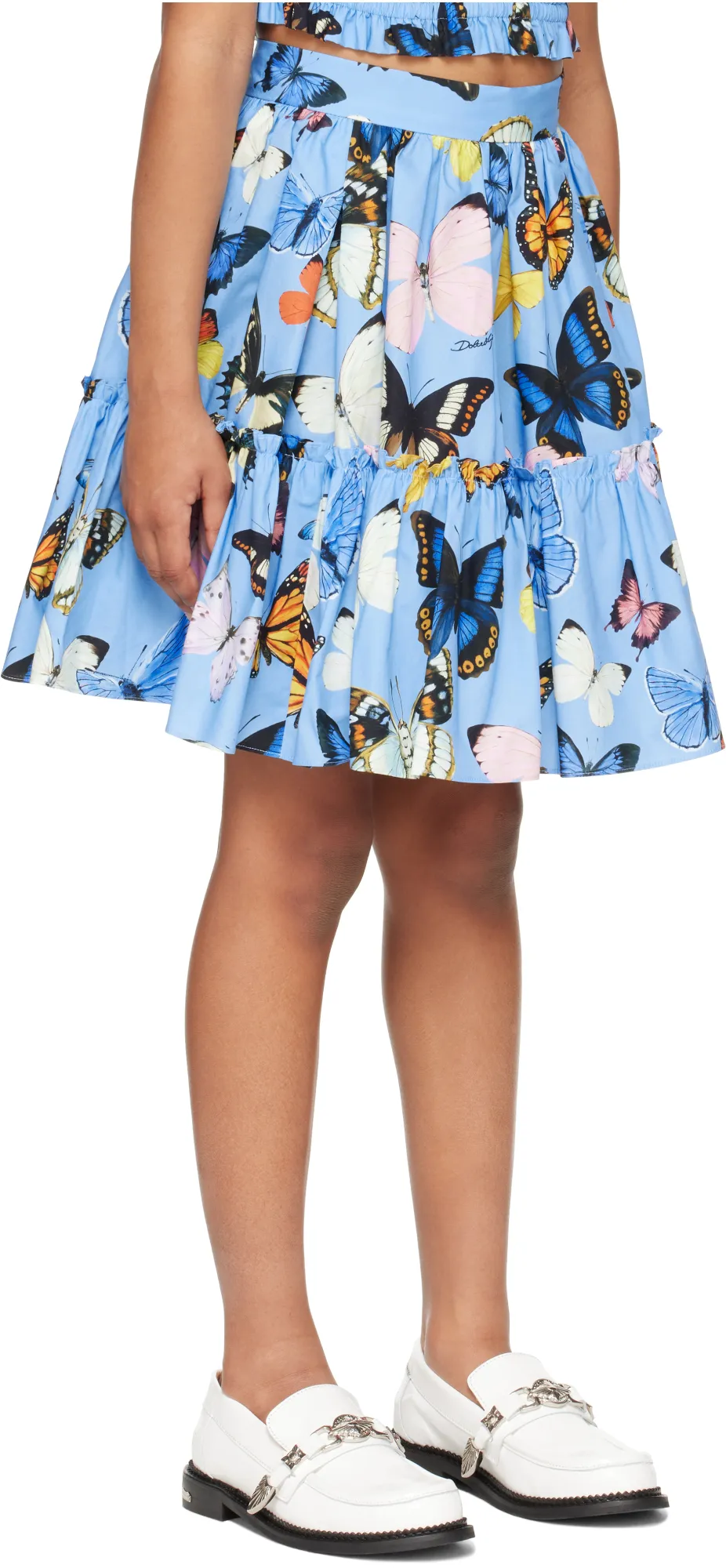 Butterfly Printed Poplin Skirt