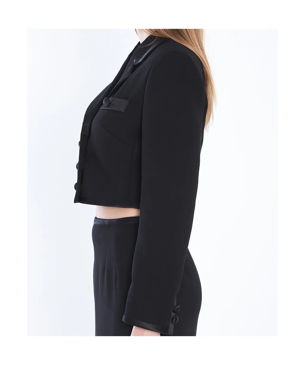 Double-Breasted Crepe Jacket
