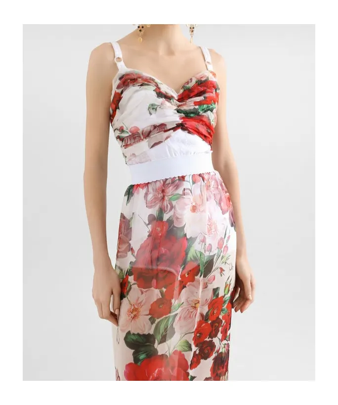 Rose Printed Corset Top