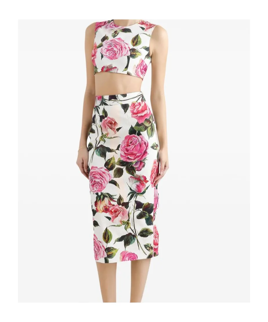 Rose Printed Cropped Top