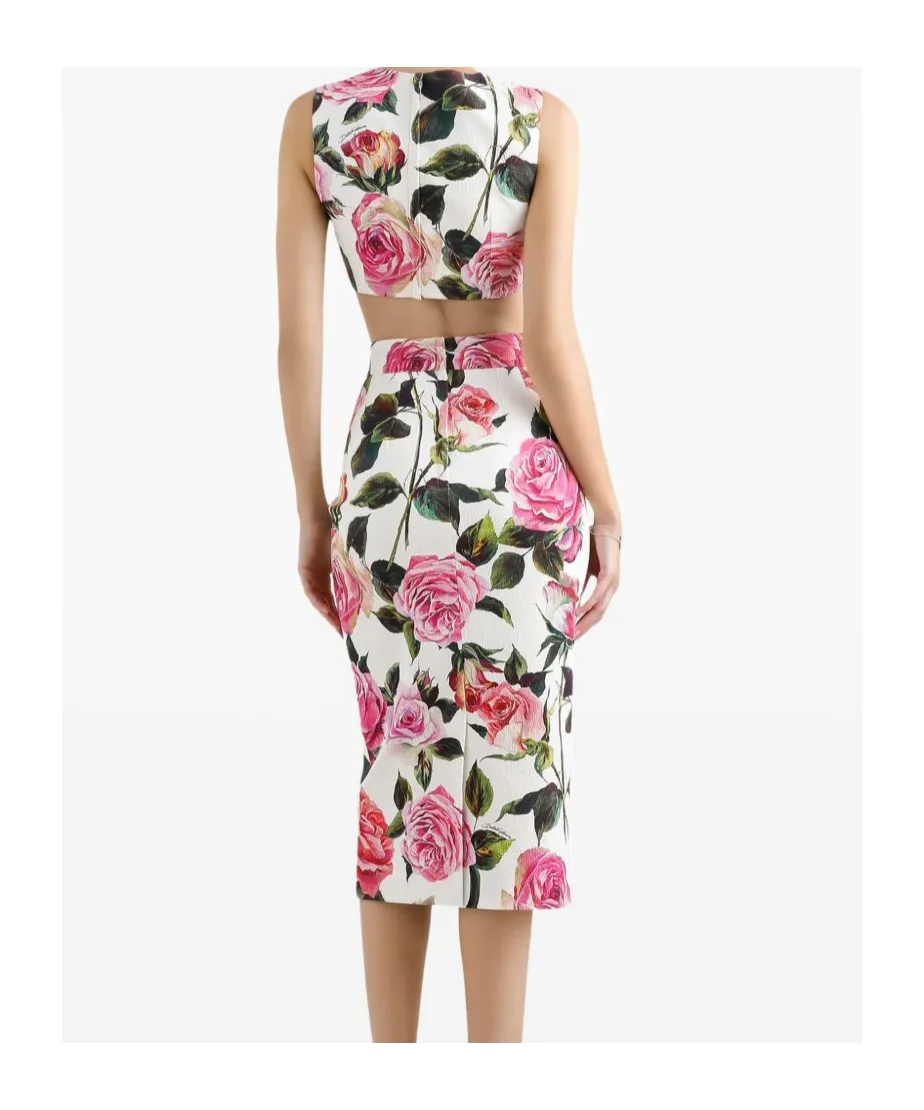 Rose Printed Cropped Top