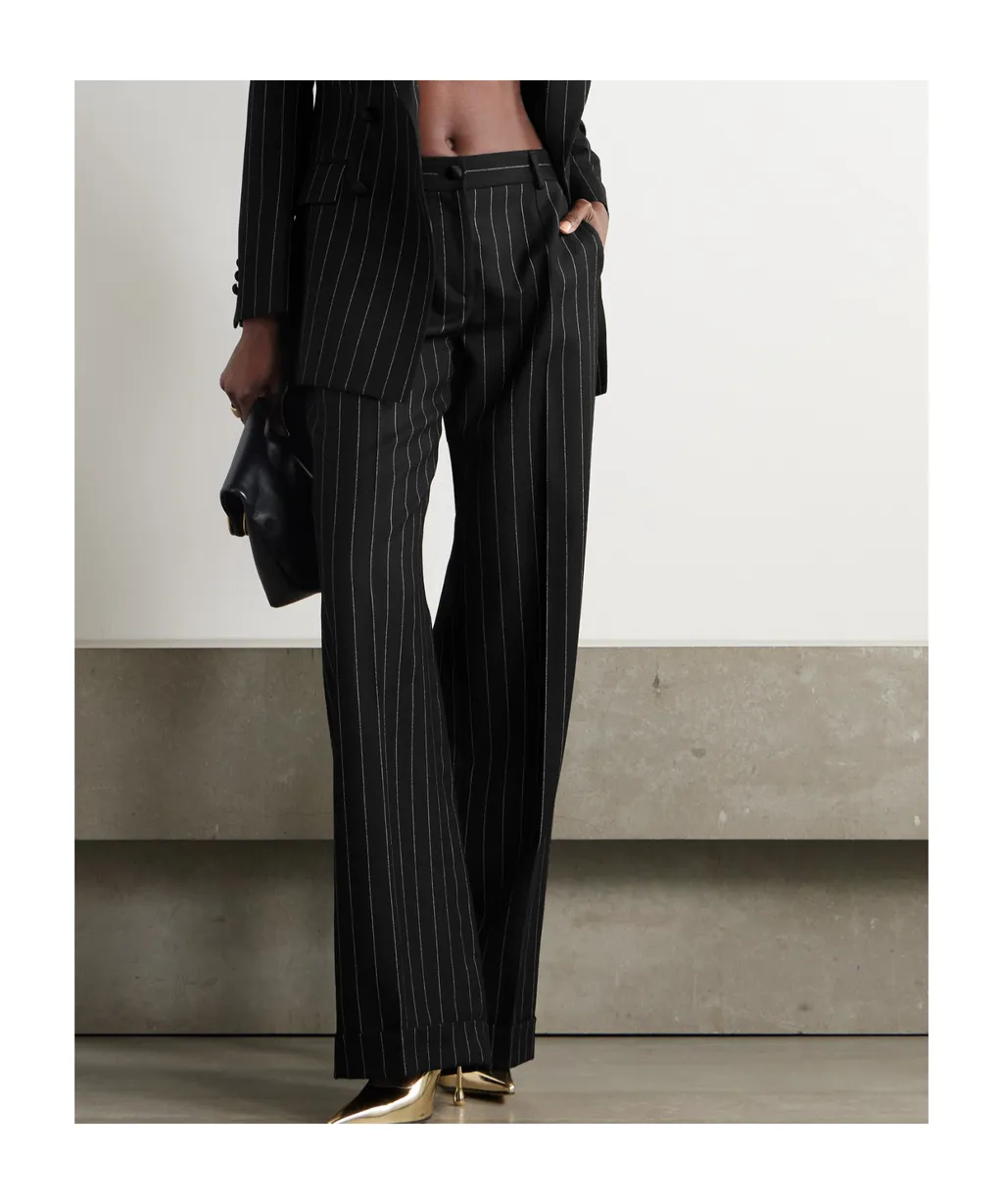 Straight Leg Pinstriped Pants