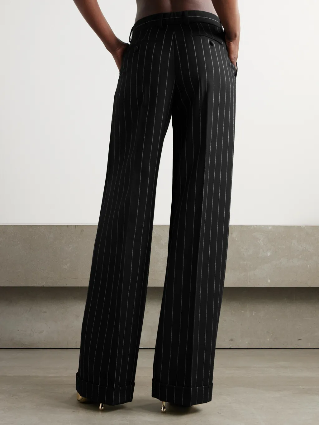 Straight Leg Pinstriped Pants