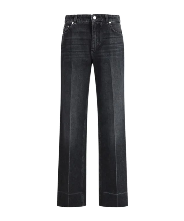 Logo Plaque Straight Leg Jeans