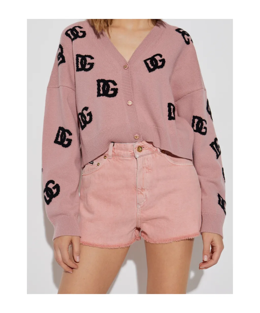 Dg Logo Monogram Knit Cardigan