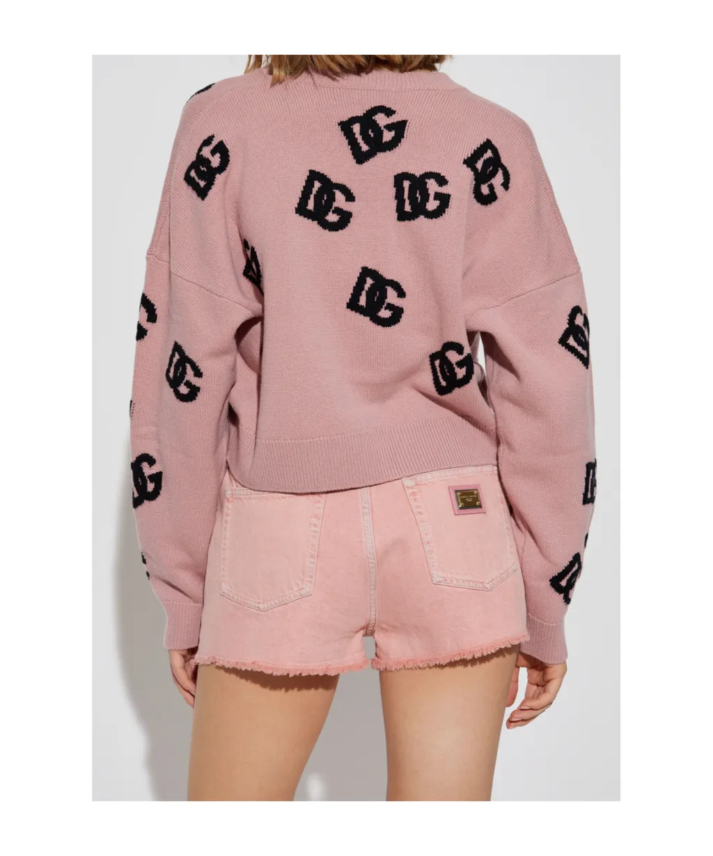 Dg Logo Monogram Knit Cardigan