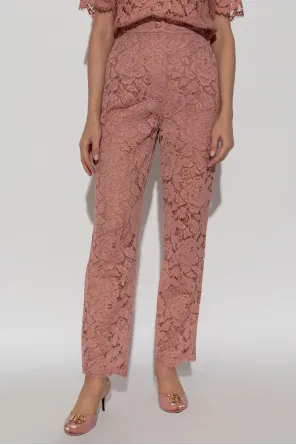 Floral Lace Tailored Pants