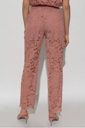 Floral Lace Tailored Pants