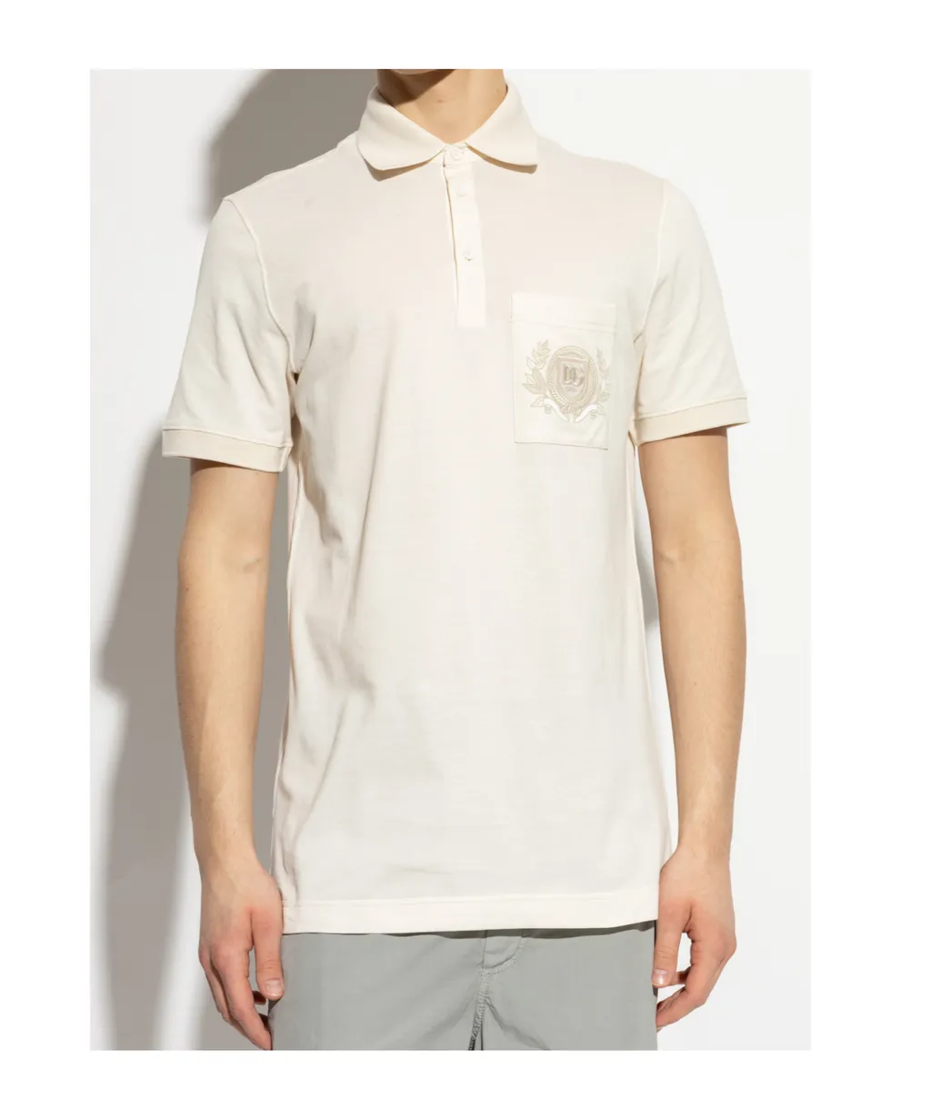 Dg Logo Embroidered Short-Sleeved Polo Shirt
