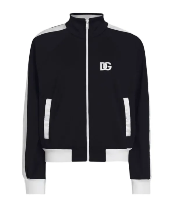 Dg Logo Embroidered Zipped Sweatshirt