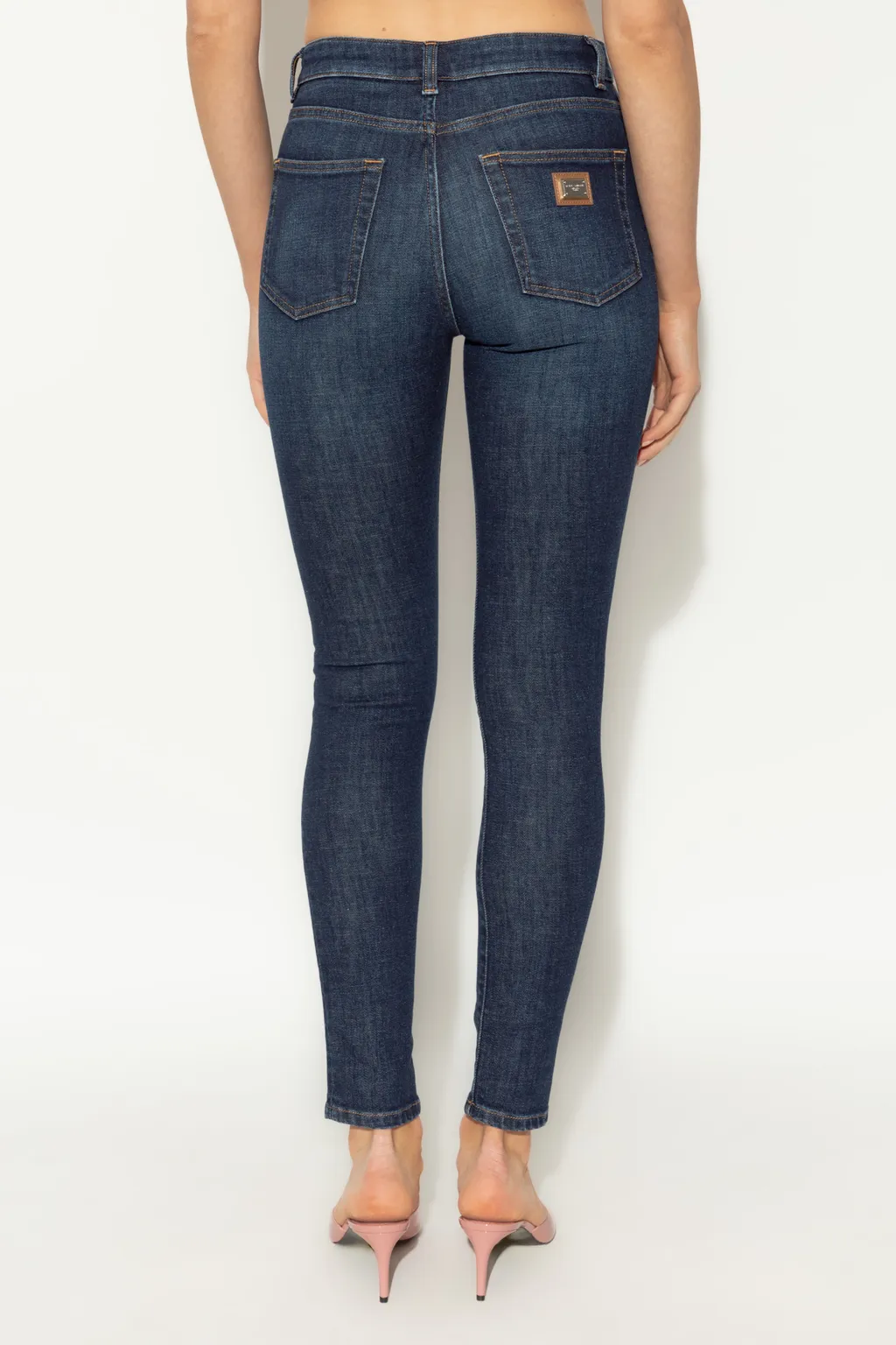 Logo Plaque Tapered Leg Jeans