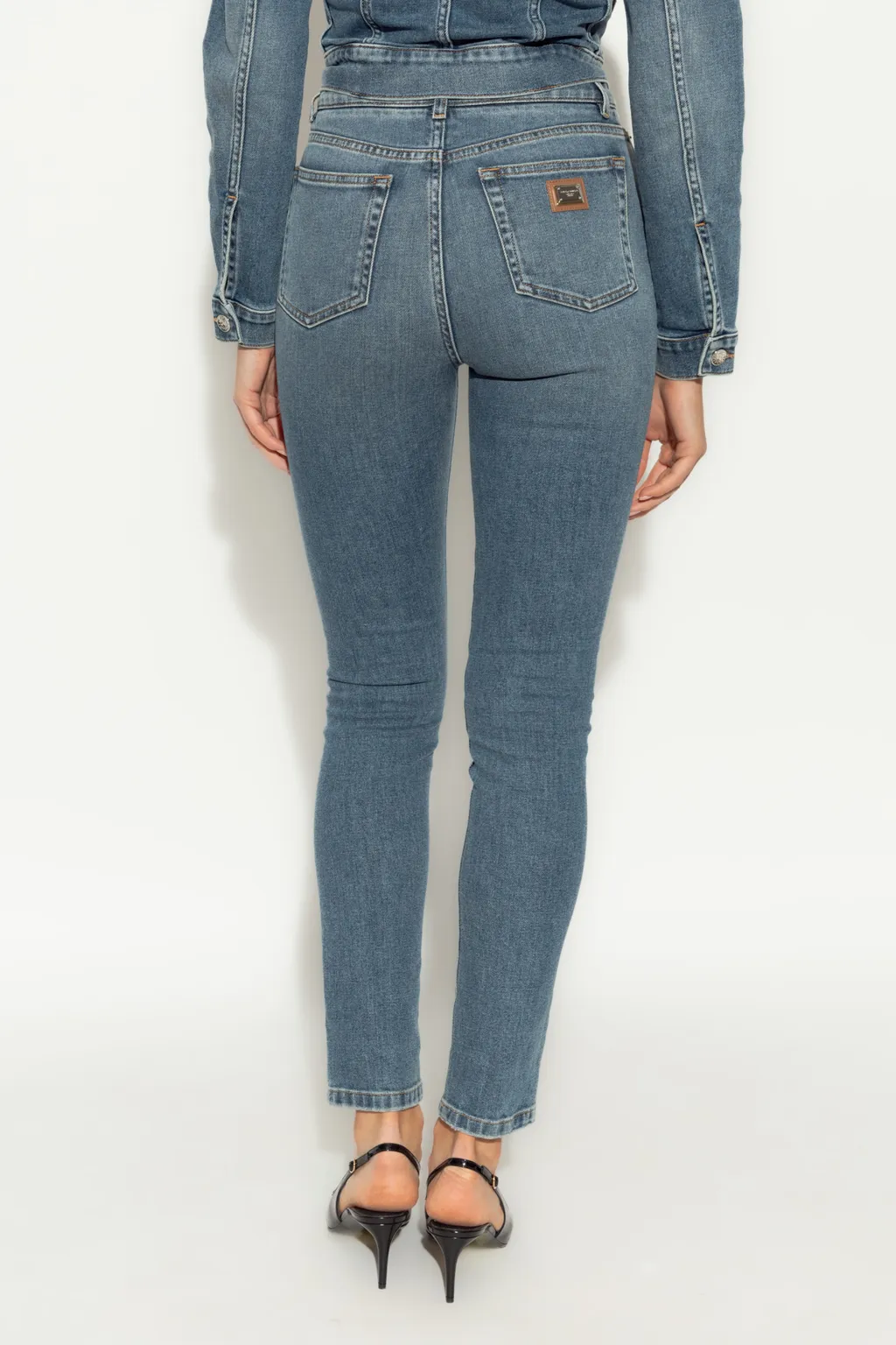 Logo Plaque Skinny Jeans