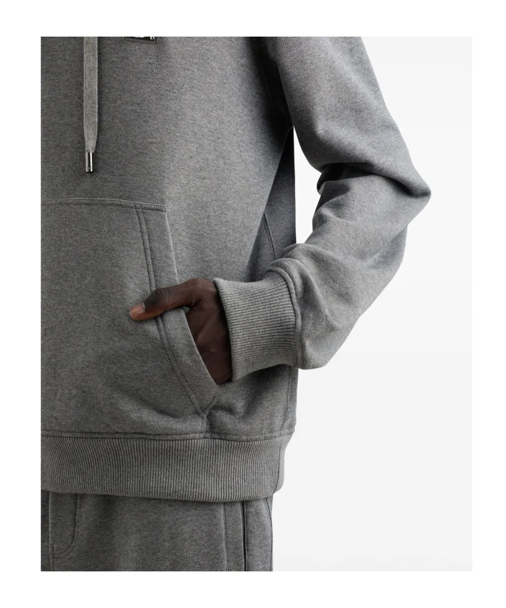 Logo Plaque Drawstring Hoodie