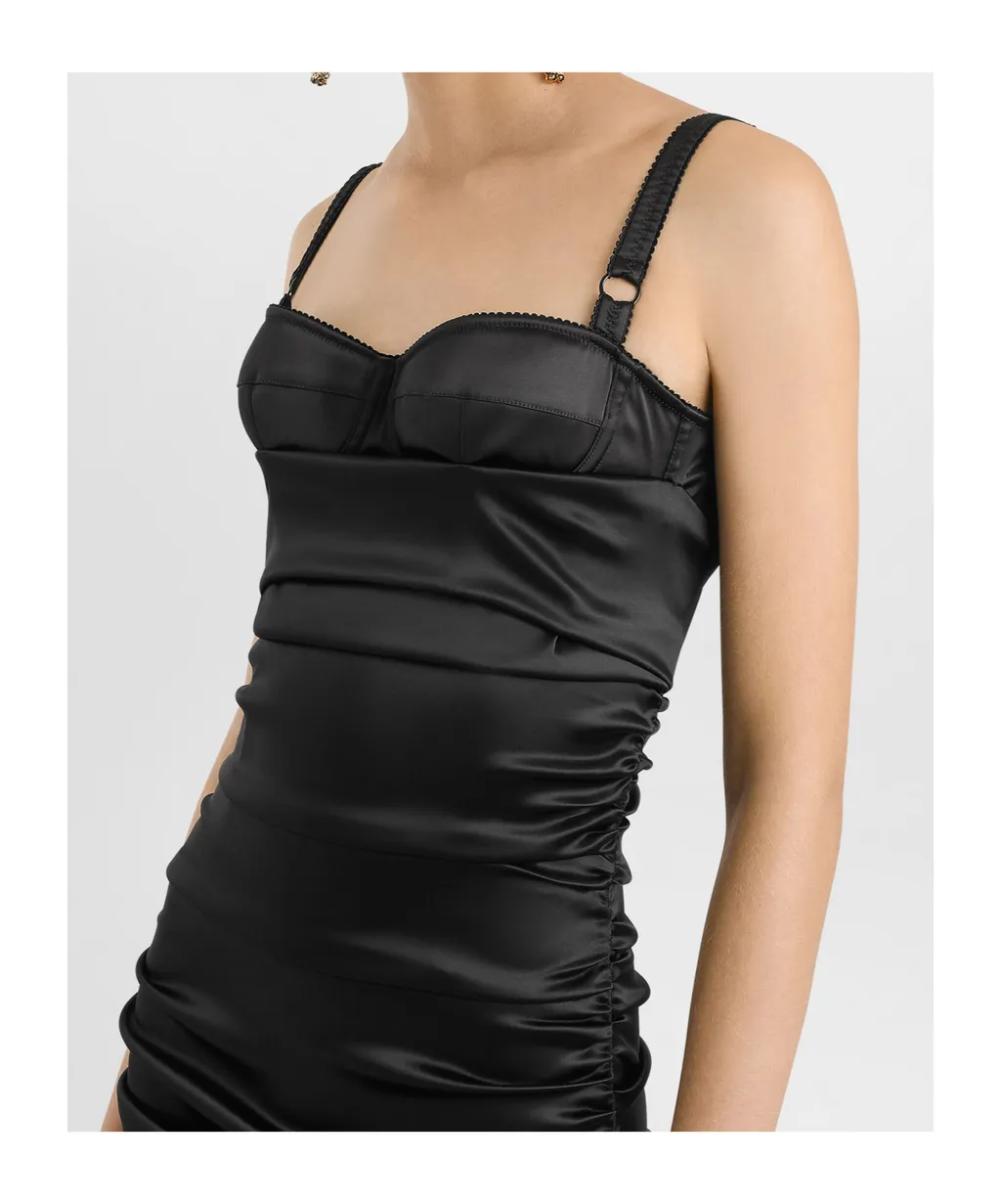 Bra-Style Draped Calf-Length Dress