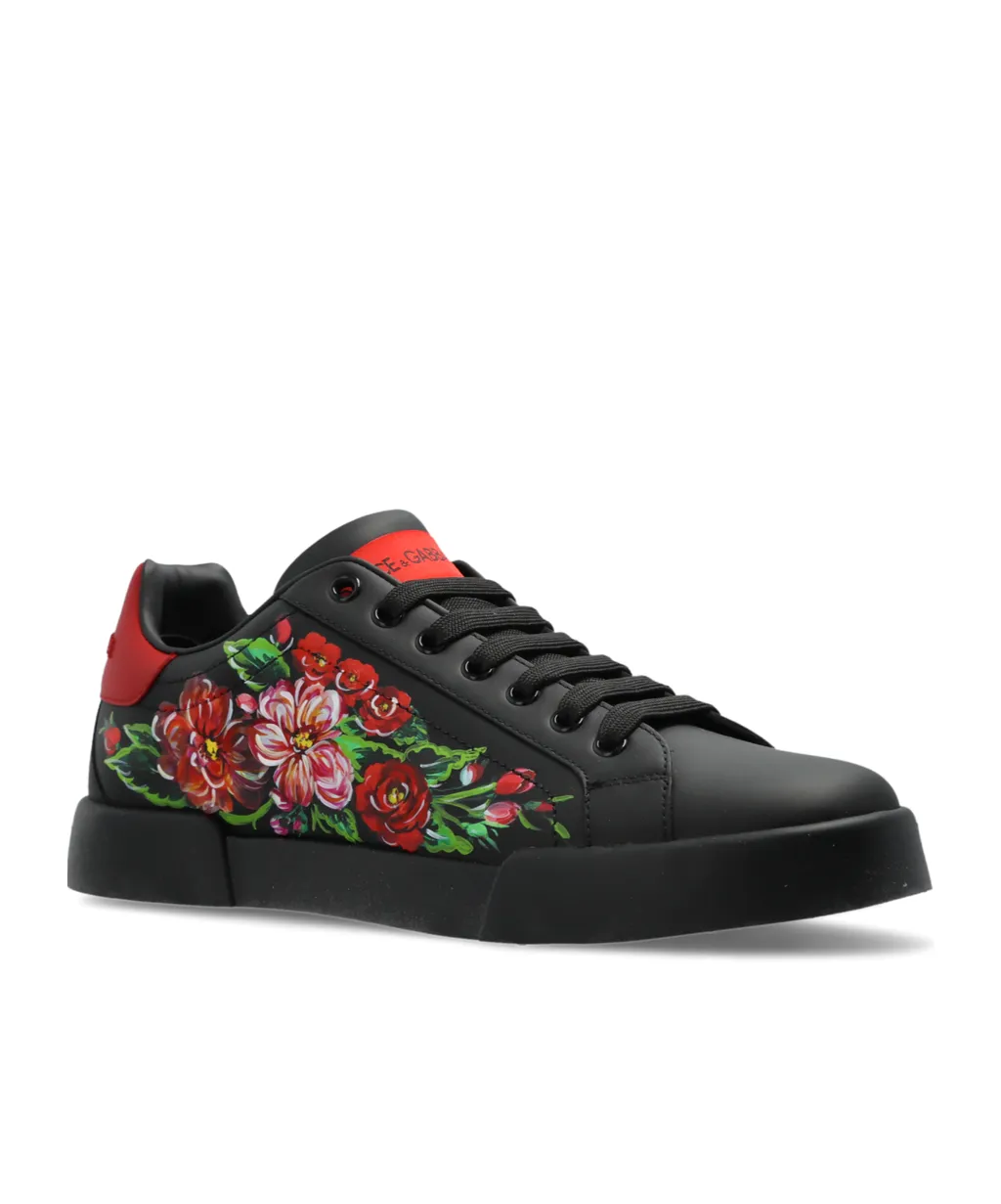 Floral Printed Low-Top Sneakers
