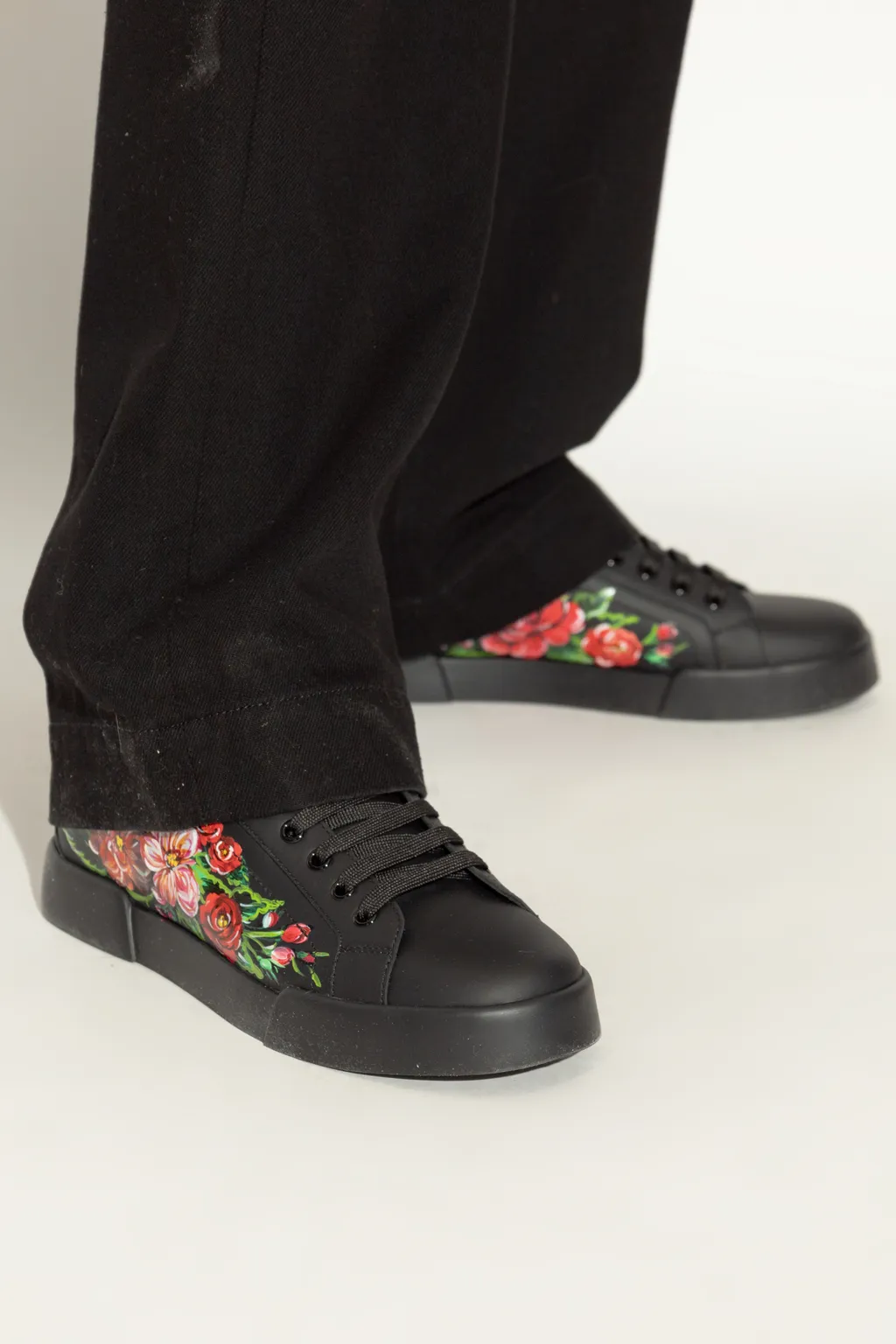 Floral Printed Low-Top Sneakers