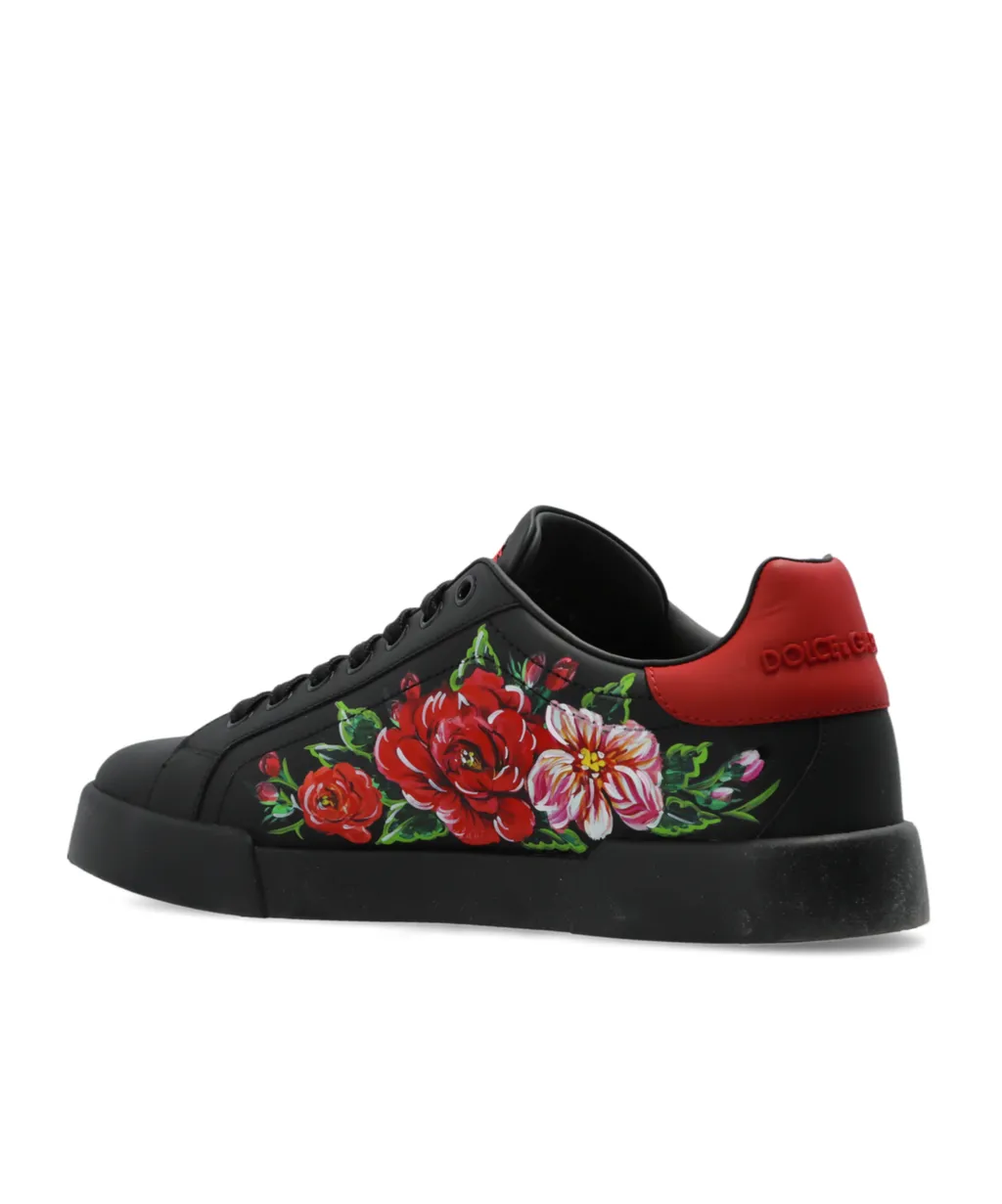 Floral Printed Low-Top Sneakers