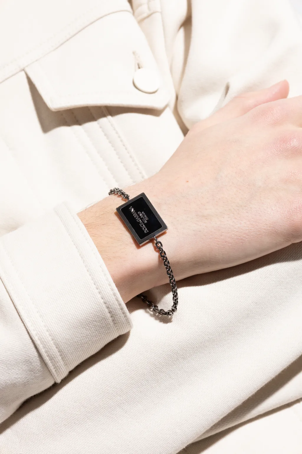 Logo Plaque Cable-Link Chain Bracelet